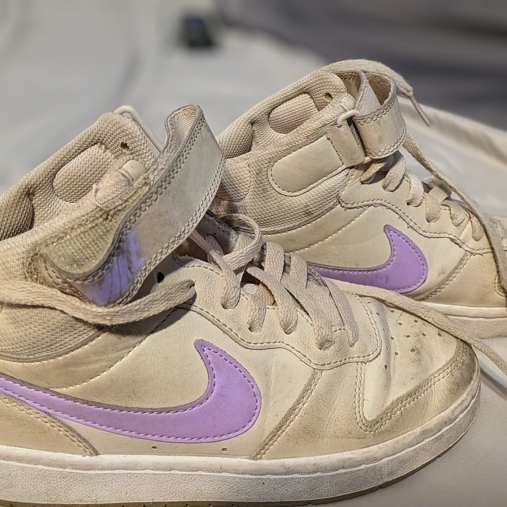 Nike Cream and Lilac High-Top Sneakers